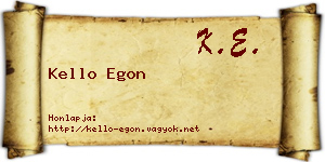Kello Egon névjegykártya
